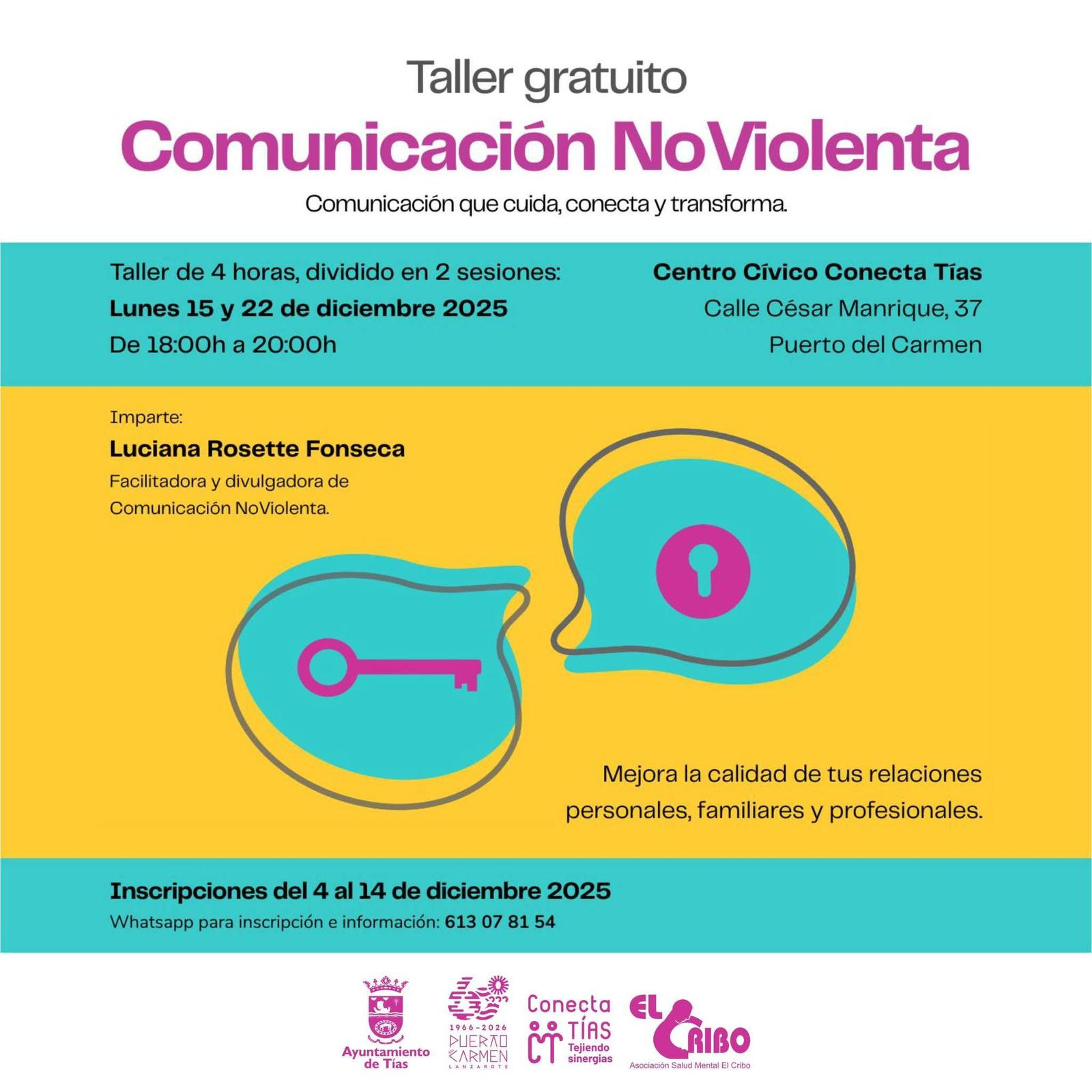 Taller gratuito Comunicación NoViolenta en Tías, Lanzarote